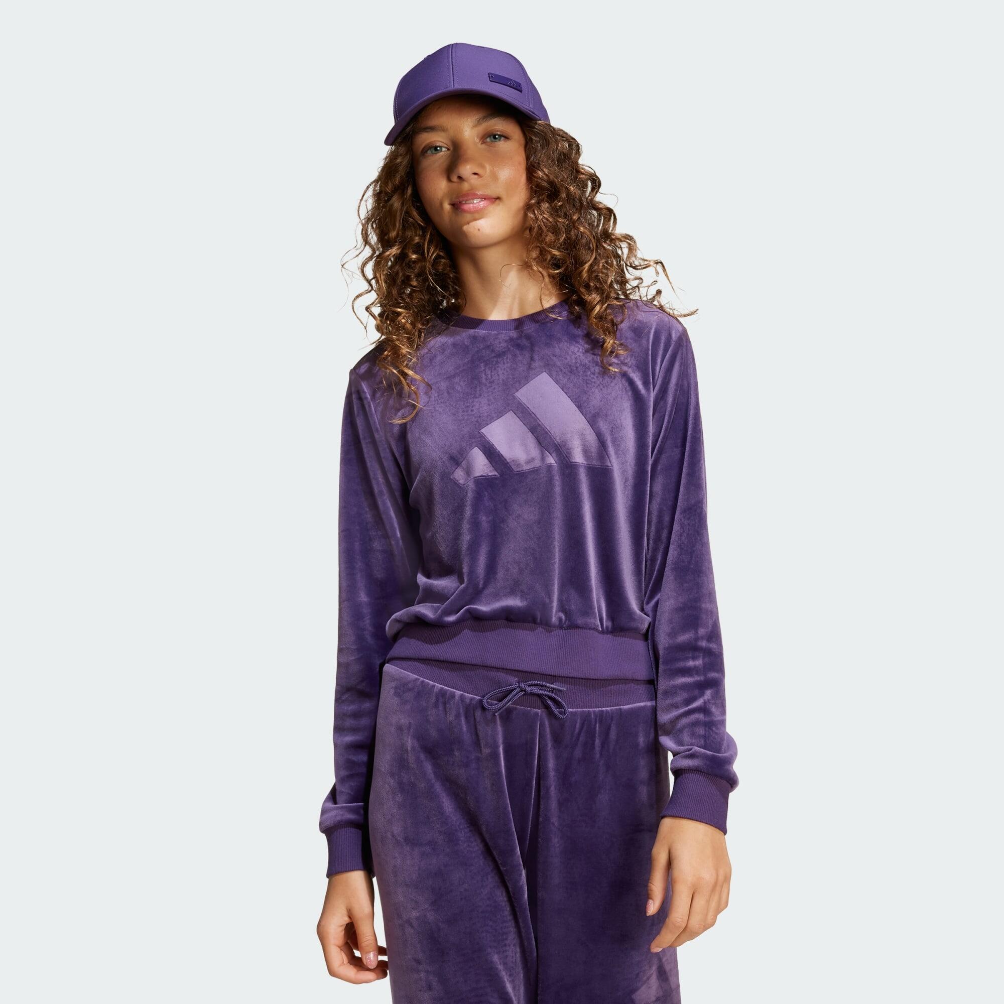 Adidas - Sweat-shirt Cropped Holiday Glam Filles - Survêtement De Sudation - Violet - 10 À 12 Ans - Decathlon
