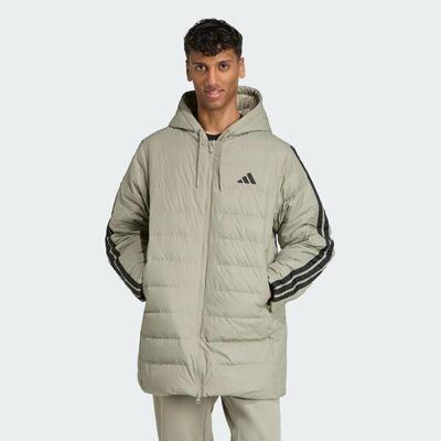 Parka imbottito leggero con cappuccio tecnologia CLIMAWARM e 3 strisce