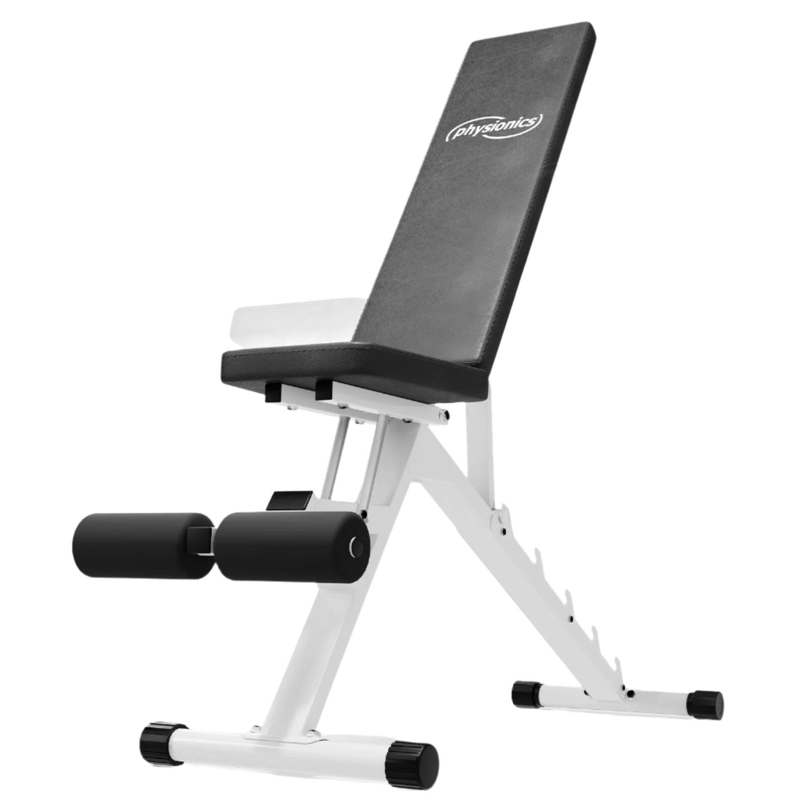 GORILLA SPORTS Physionics Verstelbare Fitnessbank - Belastbaar tot 200 kg - Wit