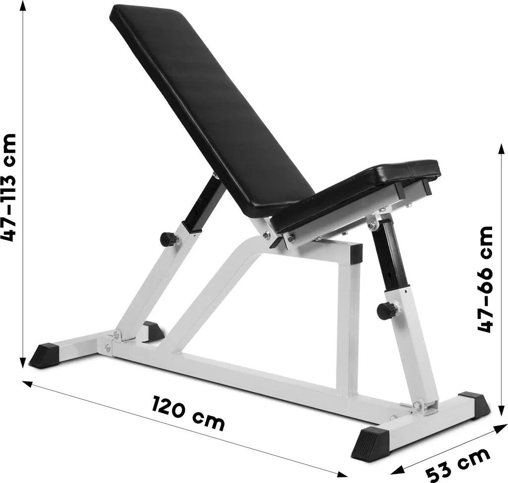Physionics Verstelbare Fitnessbank - 9 standen - Belastbaar tot 200 kg - Wit 2/7