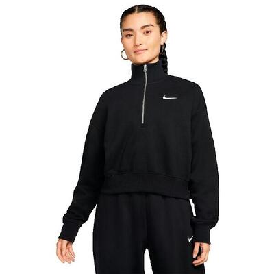 Sweatshirt vrouw nike phoenix halfzip zwart