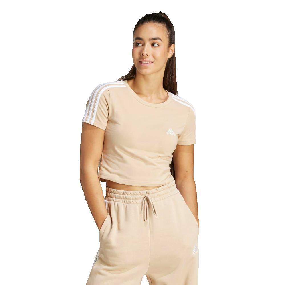 T-Shirt Femmes Adidas 3S T beige 1/2