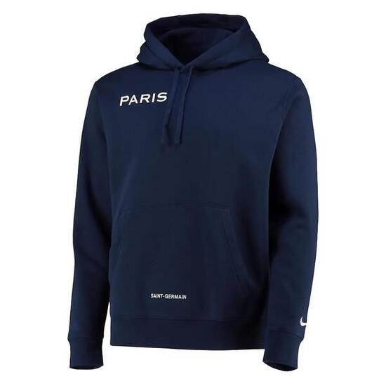 Sweat à capuche en polaire Paris Club - Taille L (bleu marine)