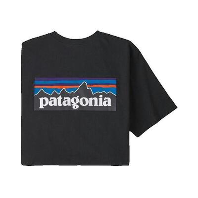 T-shirt mannelijk patagonia p-6 responsibili-tee zwart