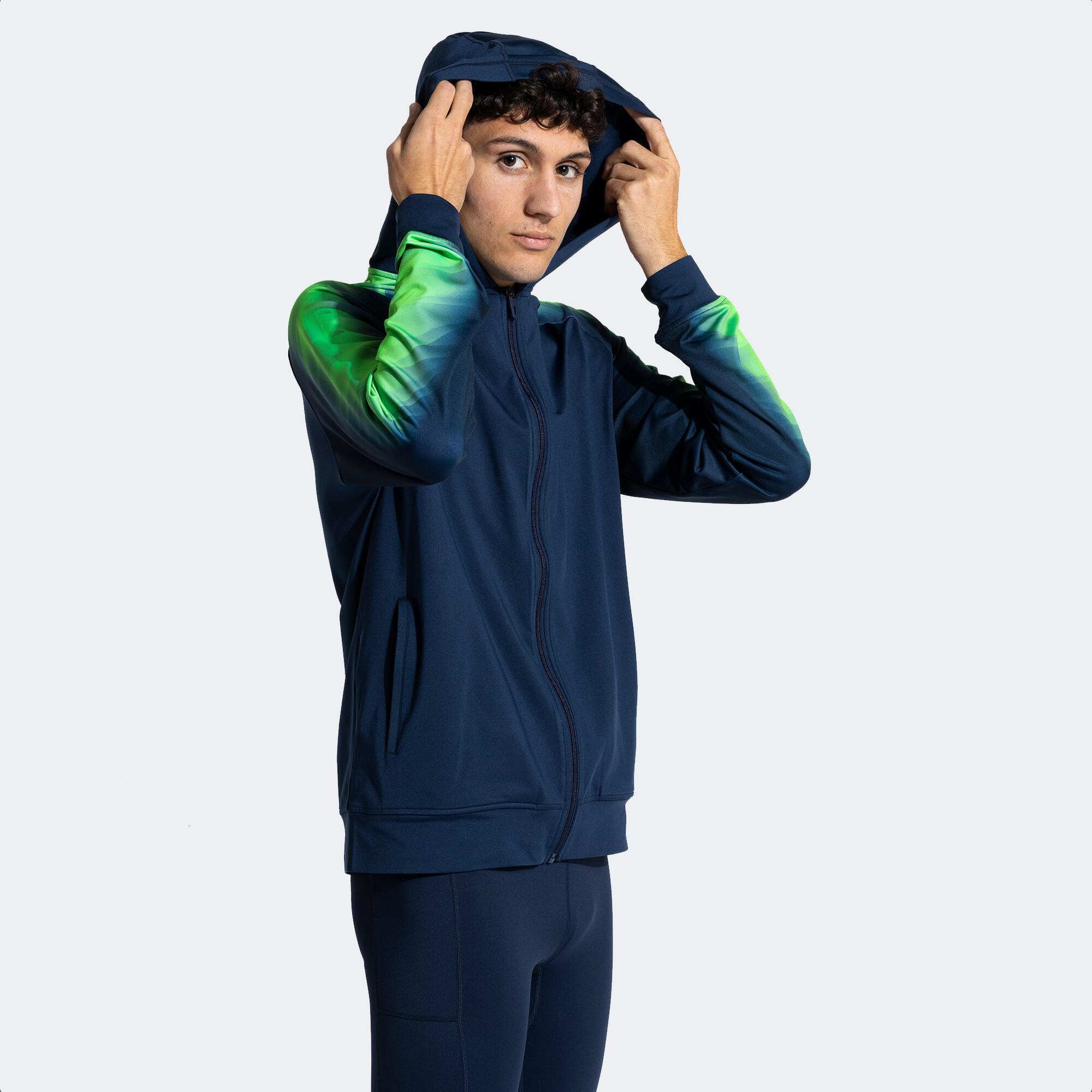 Chaqueta Con Capucha Running Hombre Joma Elite XI Marino 2/7