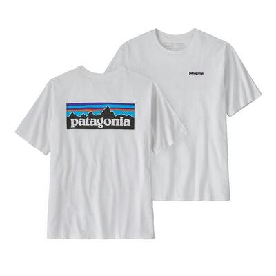 T-shirt mannelijk patagonia p-6 responsibili-tee wit