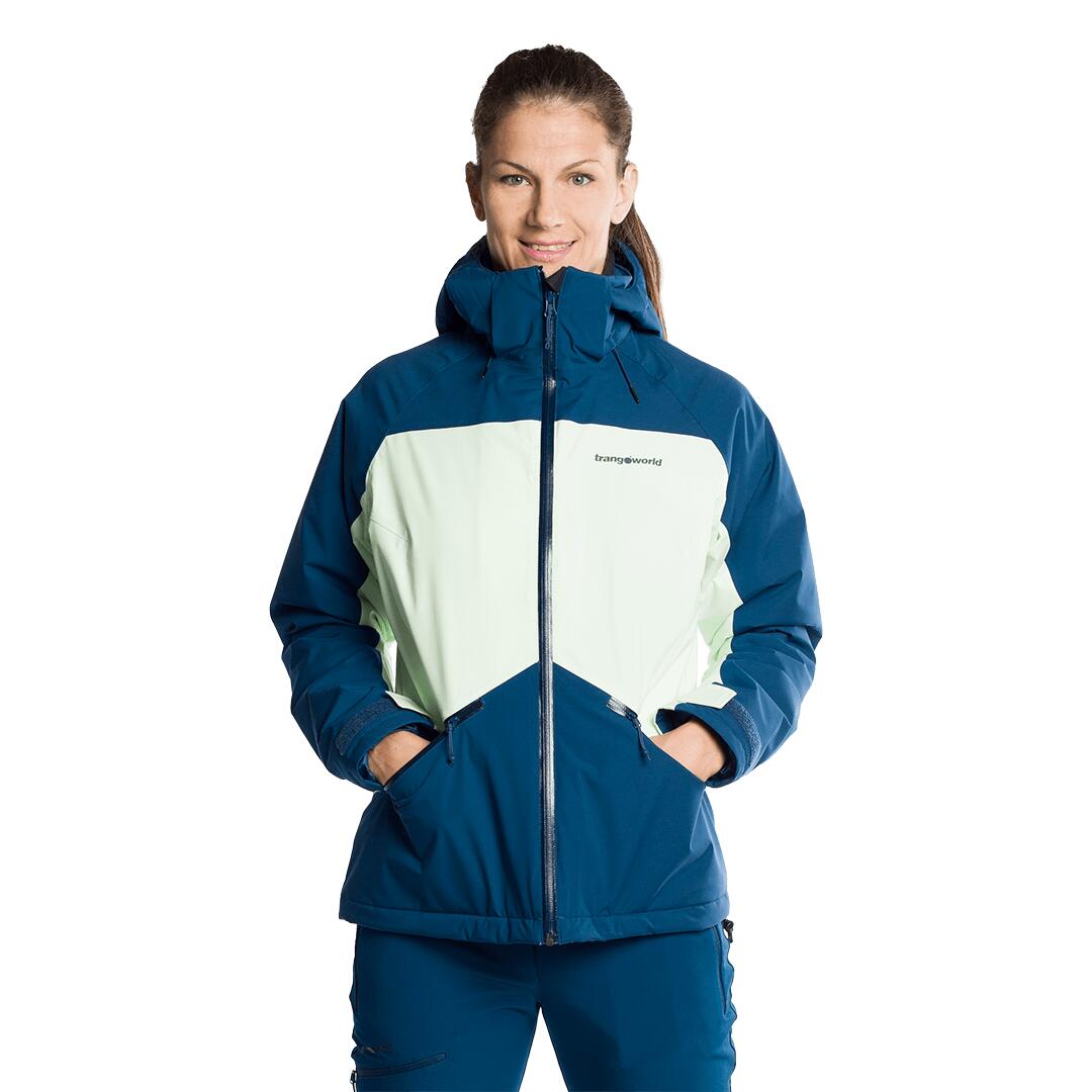Chaqueta acolchada para Mujer Trangoworld Bodo termic vd Azul/Verde Impermeable 3/7