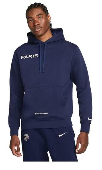 Sweatshirt Nike PSG Club Fleece pour Homme - Bleu Nuit, Taille S