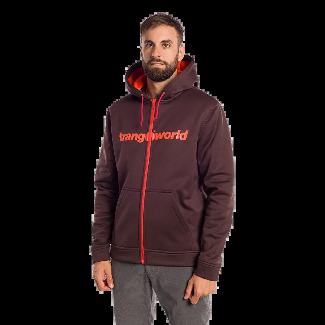 Sudadera con cremallera para Hombre Trangoworld Ripon Marrón/Naranja 3/4