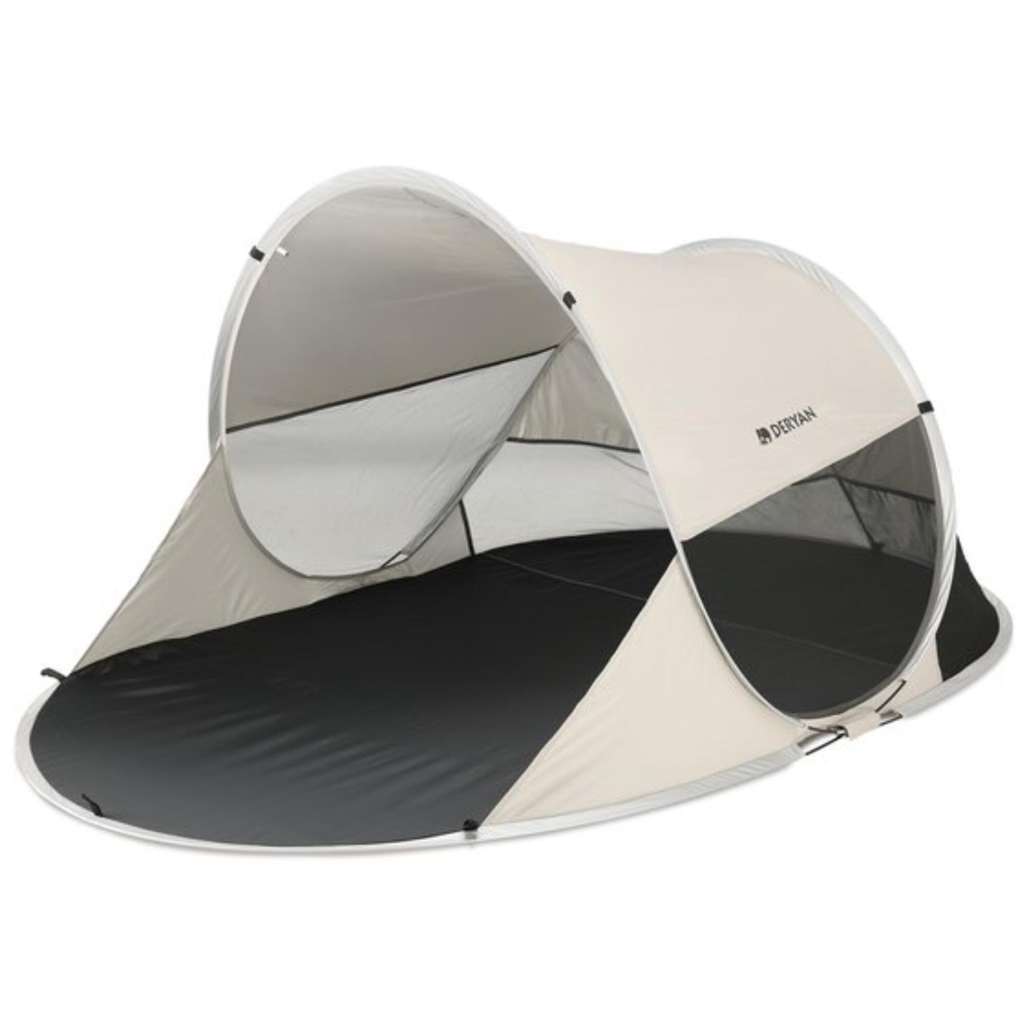 Tenda de praia pop-up luxo deryan - grande - anti-uv 50+ - areia