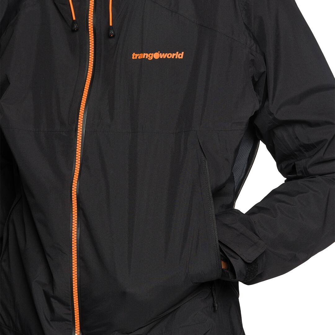 Chaqueta para Hombre Trangoworld Kilimanjaro df Negro/Naranja/Negro Impermeable 7/7