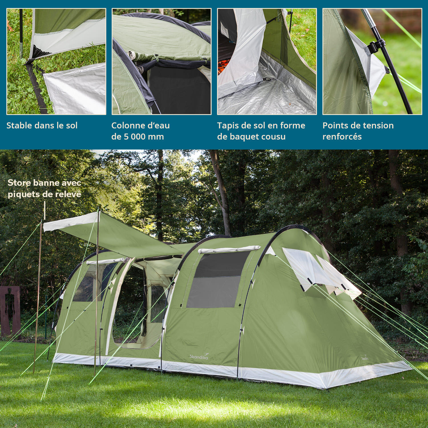 Tenda da campeggio - Gotland Protect 4 - 2x cabine scure - zanzariera 5/7