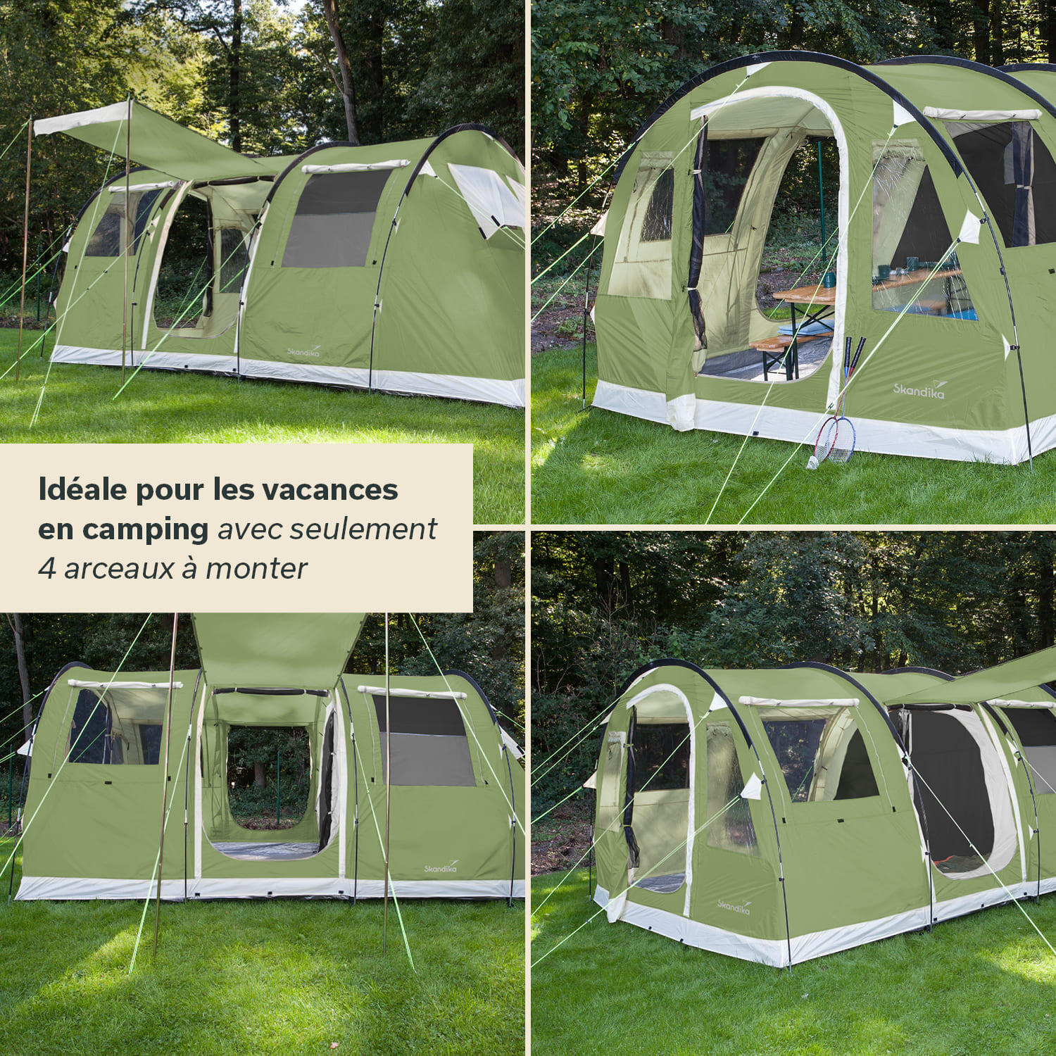 Tenda da campeggio - Gotland Protect 4 - 2x cabine scure - zanzariera 2/7