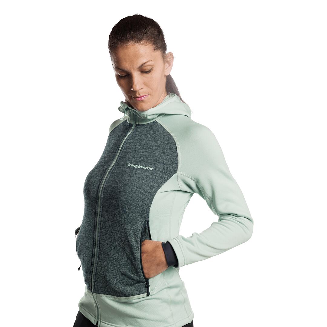 Forro polar para Mujer Trangoworld Polset Verde/Verde/Gris 5/7