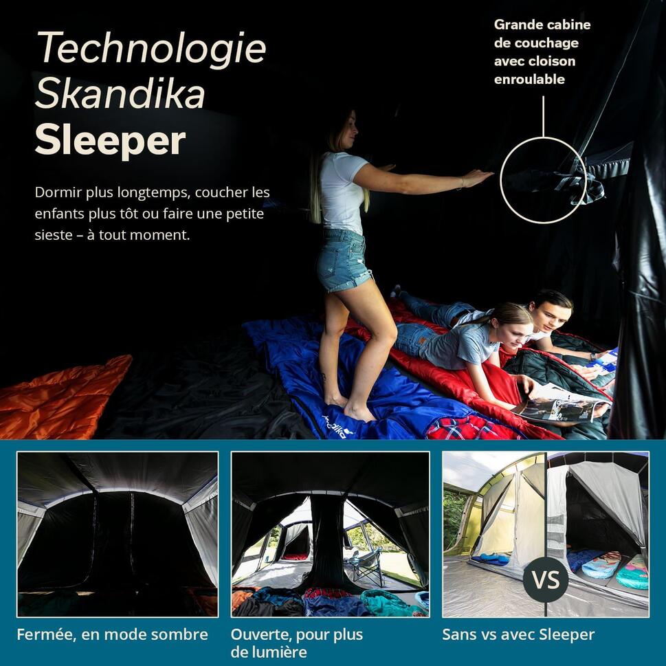 Namiot kempinowy tunelowy Montana 8 Sleeper, 8-osobowy, 3-4 sypialnie, zielony