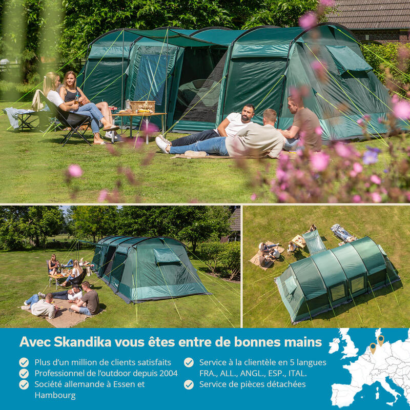 Tente tunnel familiale Montana 8 Sleeper - 8 Personnes - 3 cabines sombres