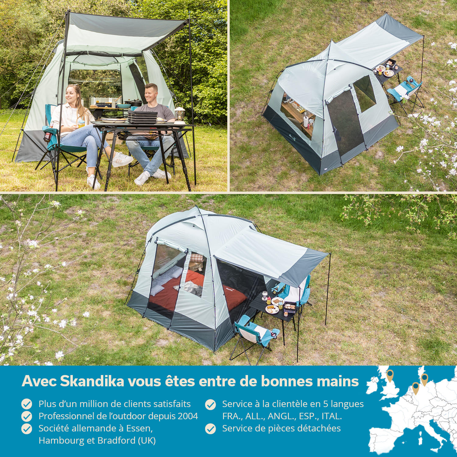 Multifunctionele tent - 3-persoons kampeertent - 250 x 250 cm 6/7