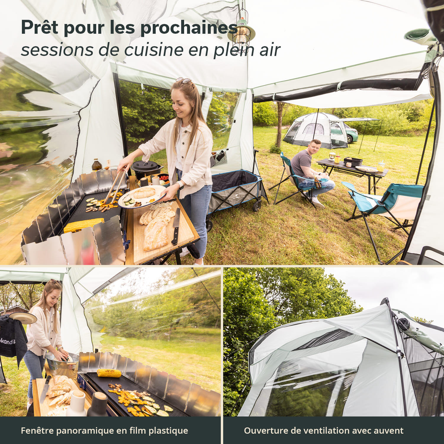 Multifunctionele tent - 3-persoons kampeertent - 250 x 250 cm 4/7