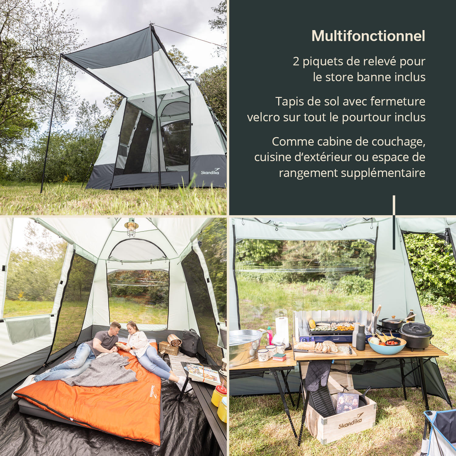 Multifunctionele tent - 3-persoons kampeertent - 250 x 250 cm 2/7
