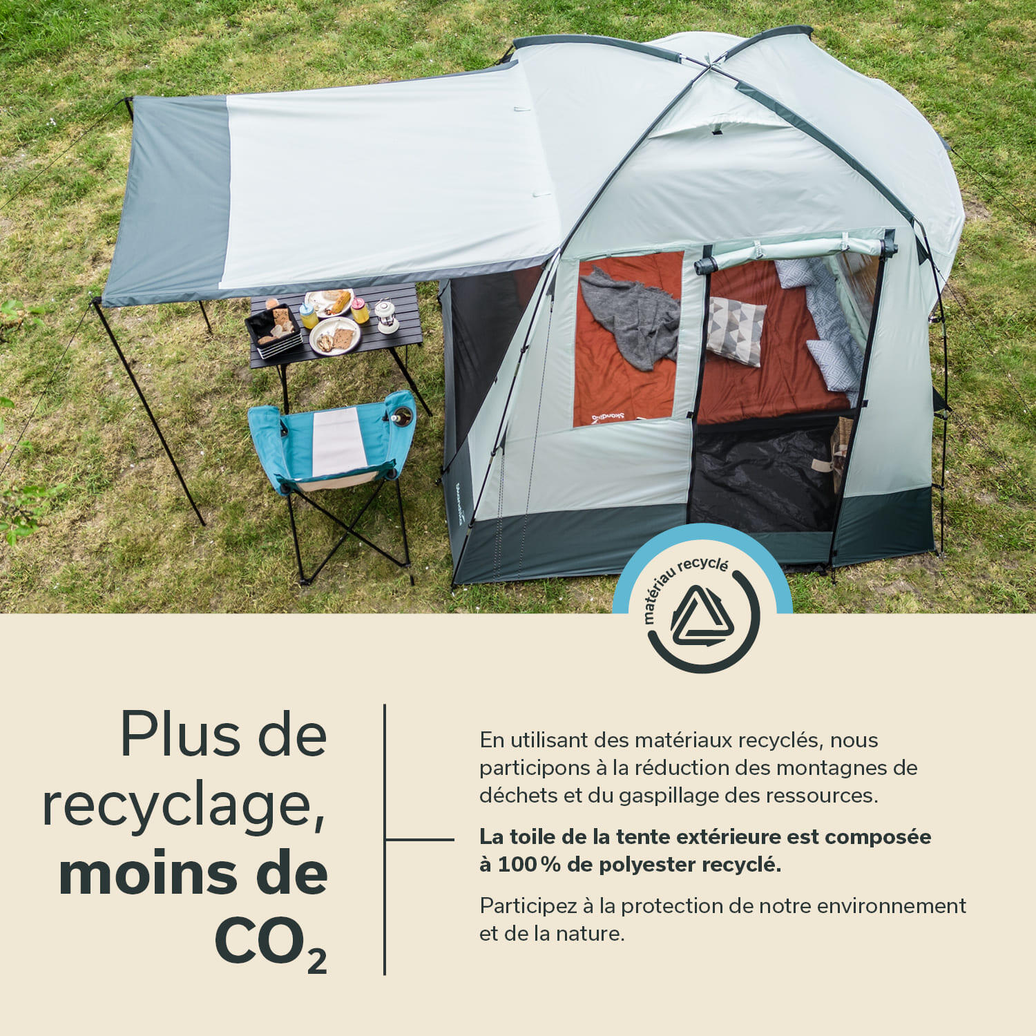 Multifunctionele tent - 3-persoons kampeertent - 250 x 250 cm 7/7