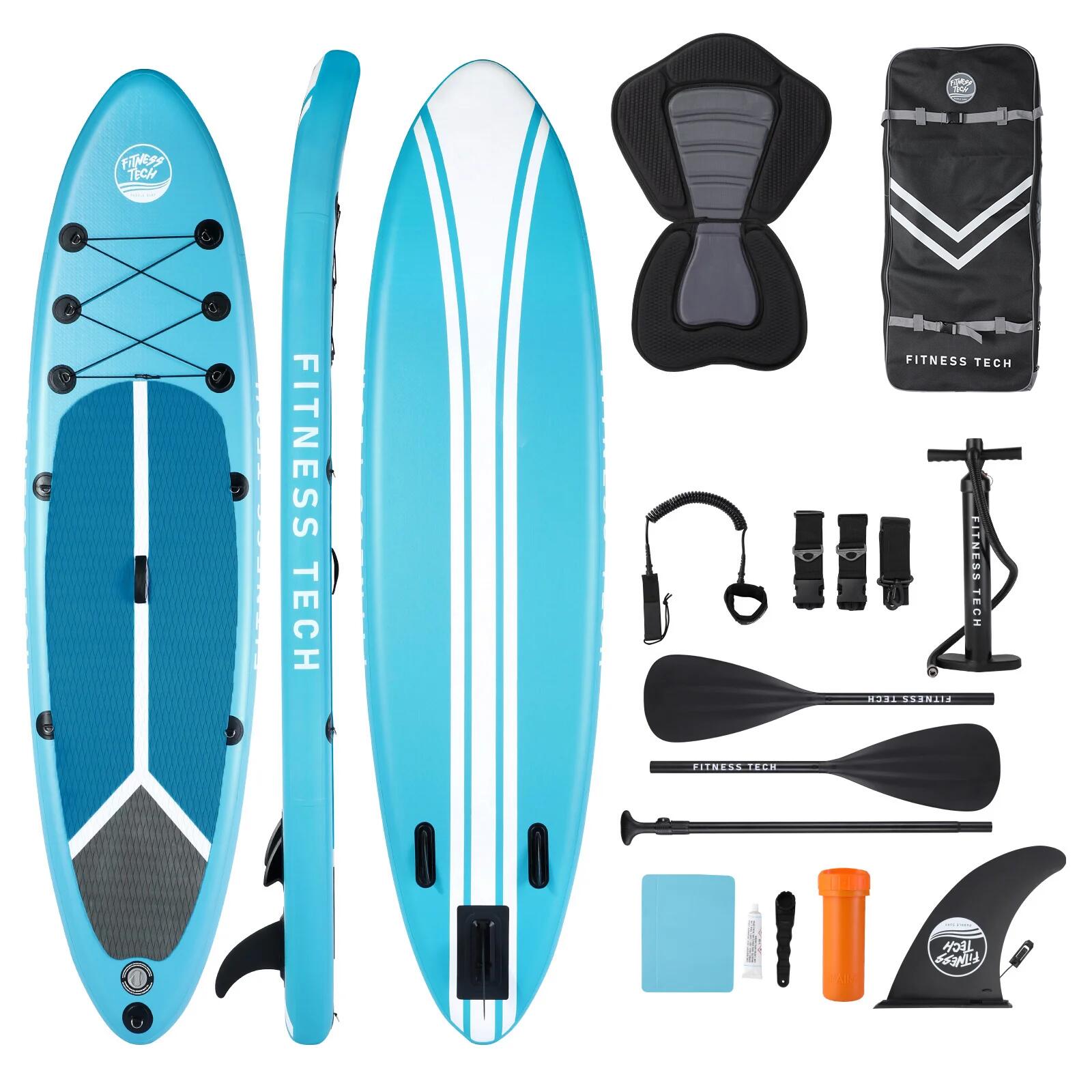 FITNESS TECH Tabla de Paddle Surf Hinchable SUP Formentera Fitness Tech 10.6" 320X81X15CM