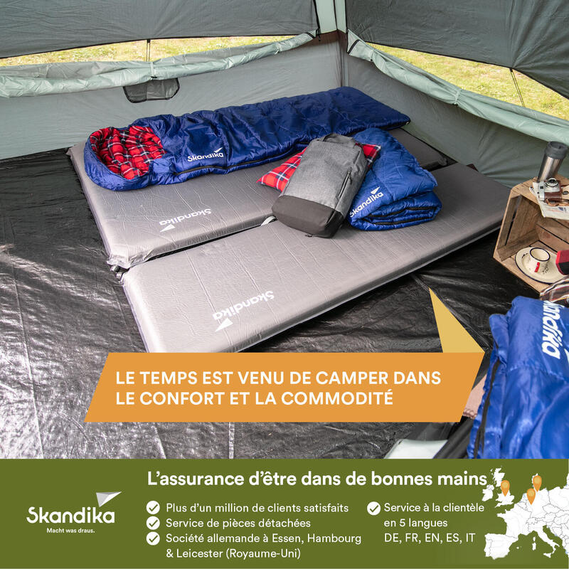 Matelas de camping autogonflant Easy Double - 2 personnes - 10 cm d'épaisseur