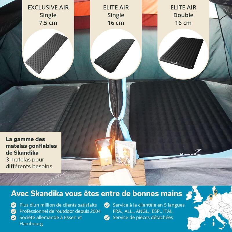 Matelas de camping Exclusive Air Single – gonflable ultra-léger – 192x63cm