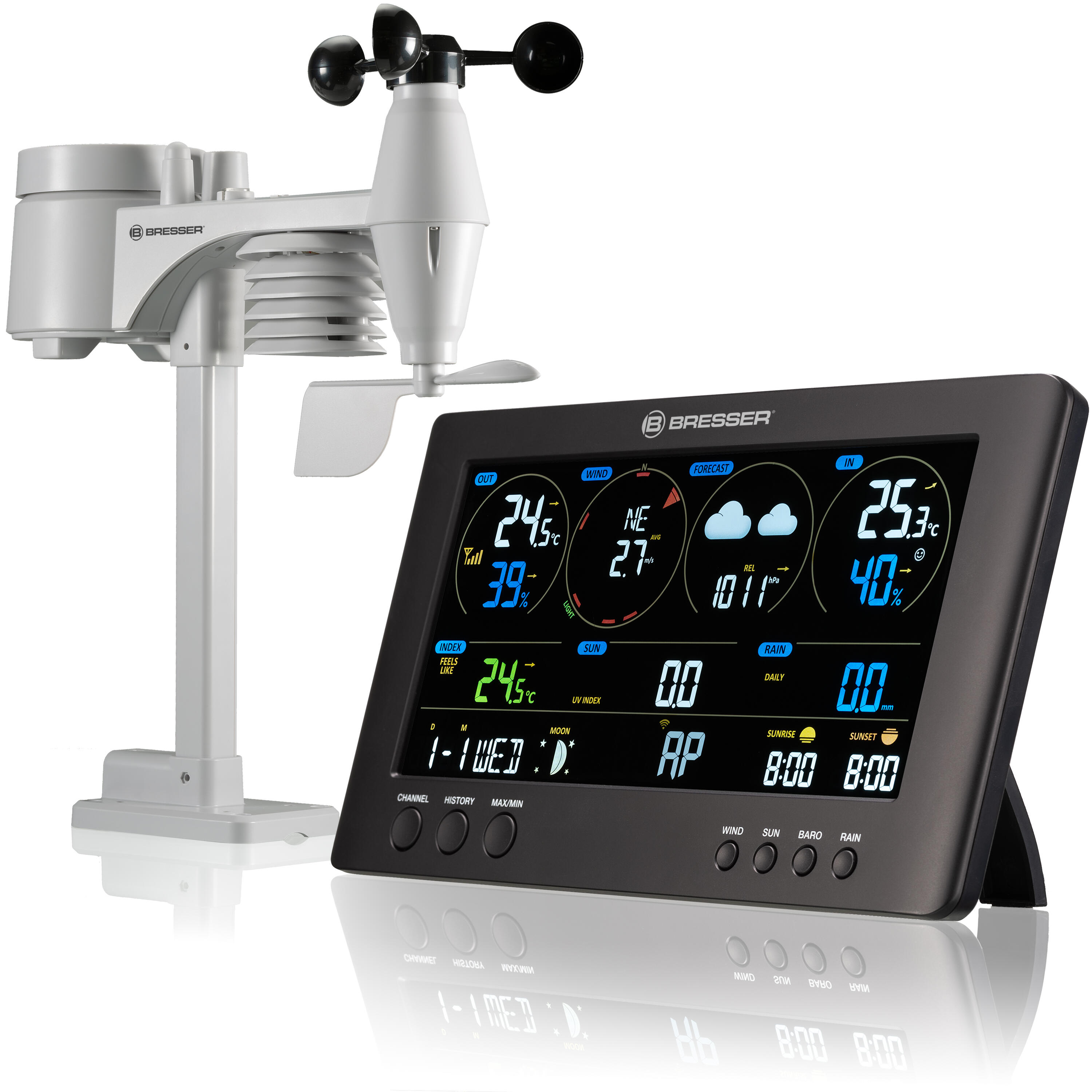 BRESSER Estación meteorológica WiFi con sensor 7 en 1 ClearView Bressser