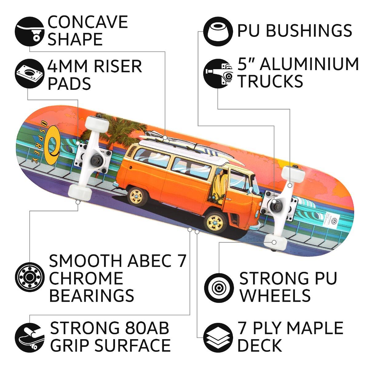Osprey VW Double Kick Sunset Skateboard | Skateboards 3/6