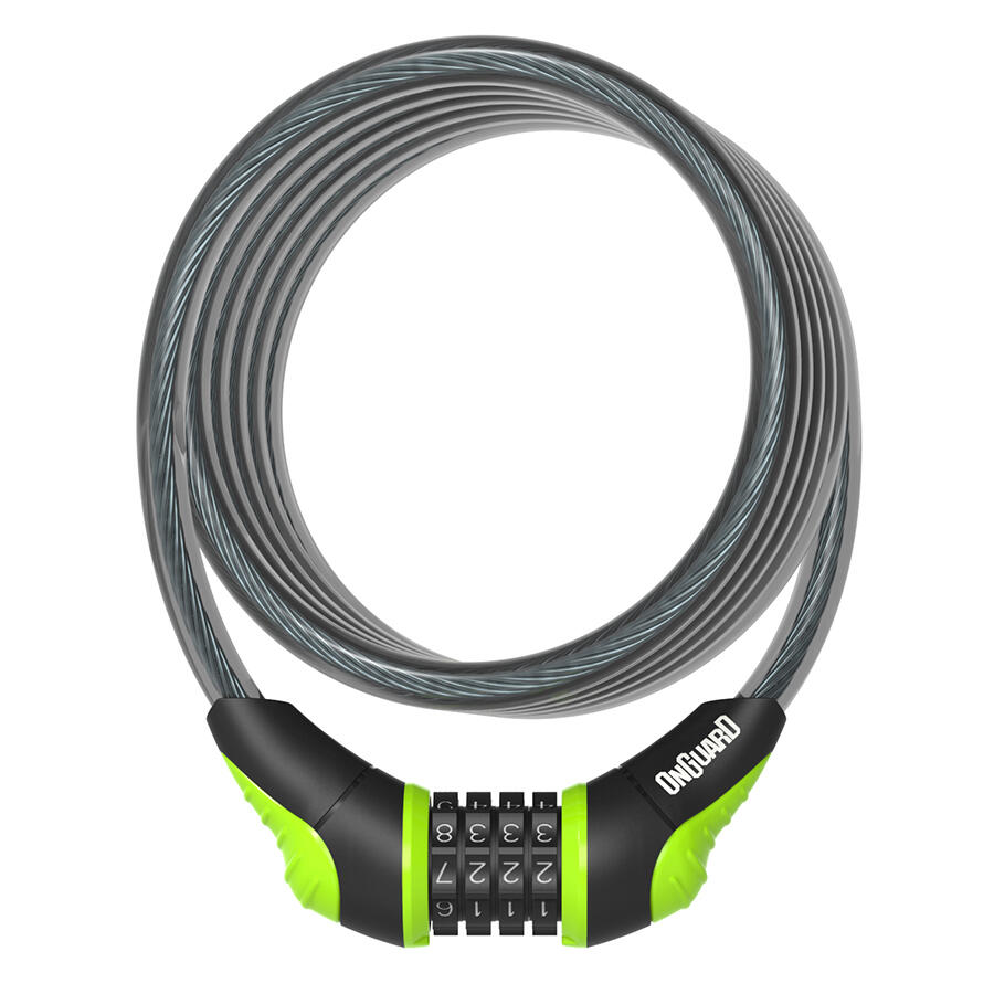 Fechadura de cabo Onguard Neon Coil Combo-180cmx12mm 3/7