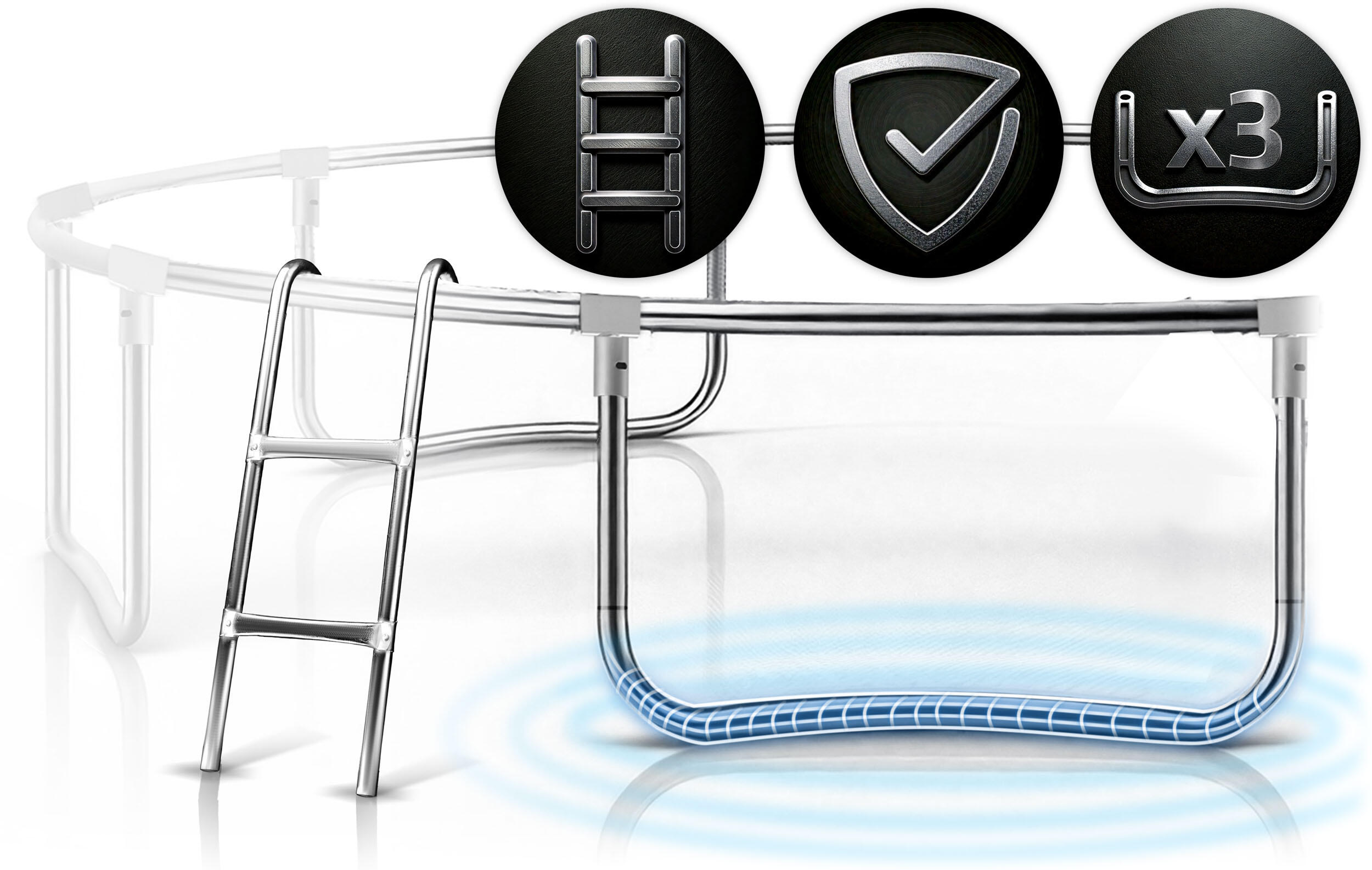 Trampolina ogrodowa 10ft/312cm z siatką wewnętrzną i drabinką Neo-Sport 6/7