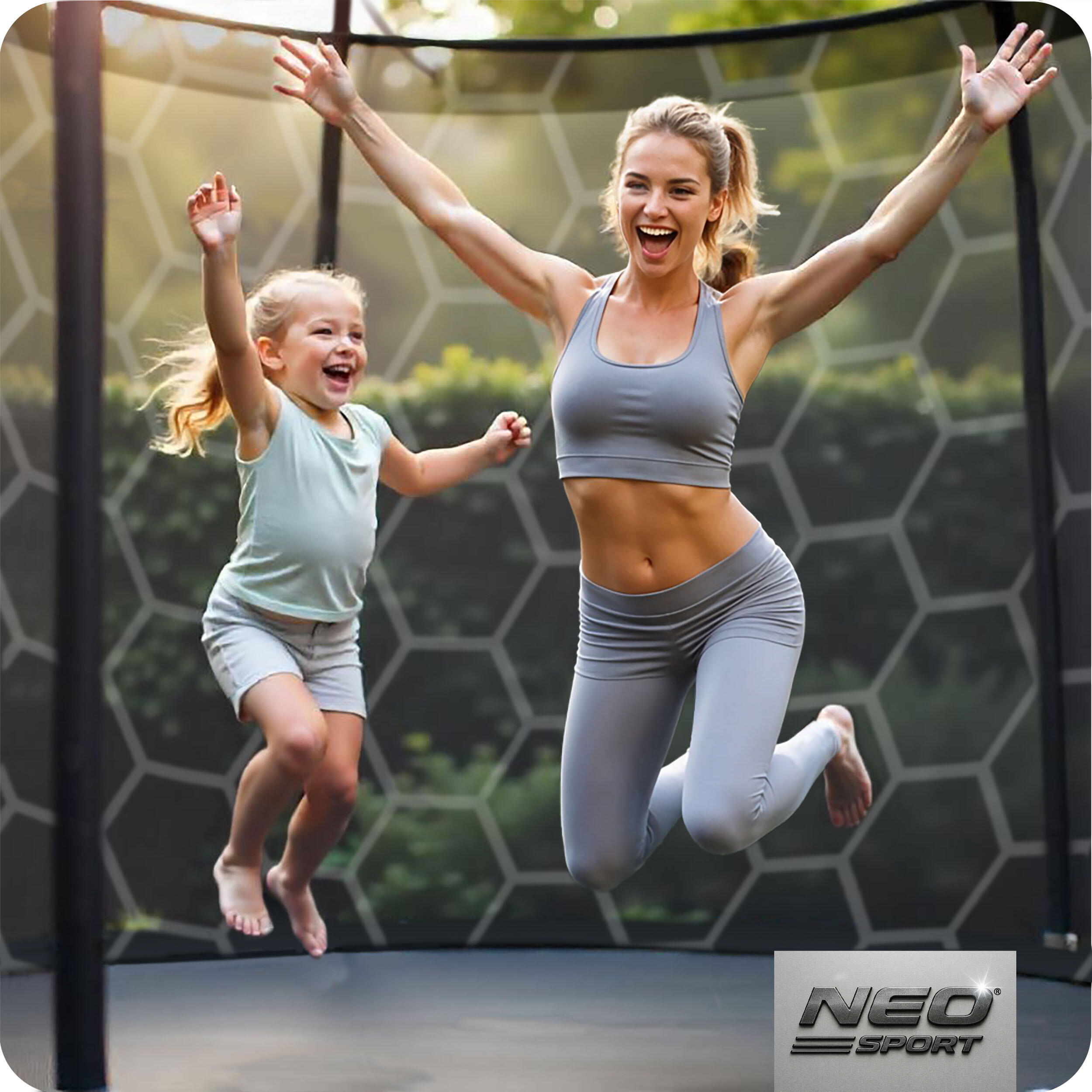 Trampolina ogrodowa 10ft/312cm z siatką wewnętrzną i drabinką Neo-Sport 4/7