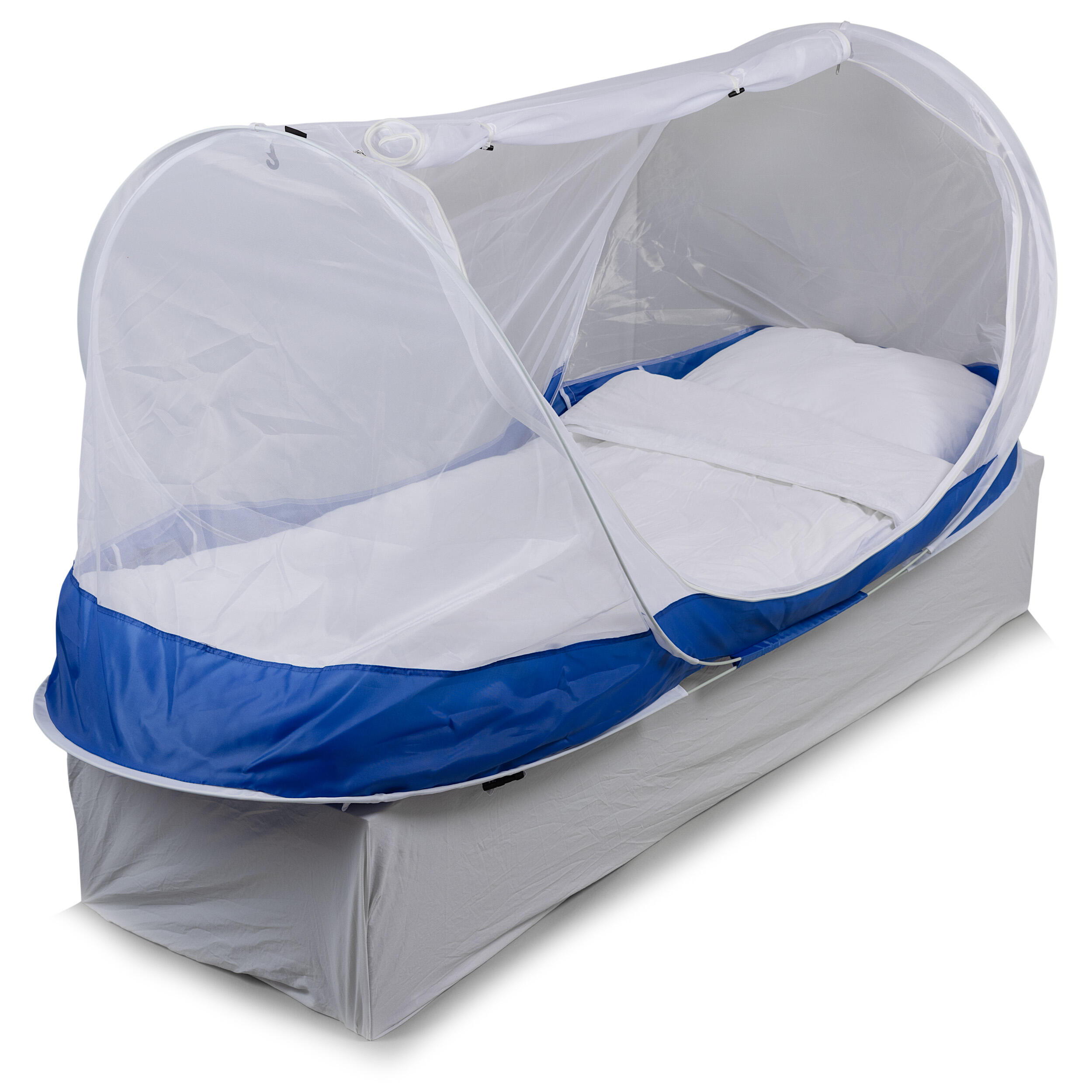 Travelnet Pop-up klamboetent PURE, L210x B80x H85cm, 1 persoon, Blauw/ Wit 2/7