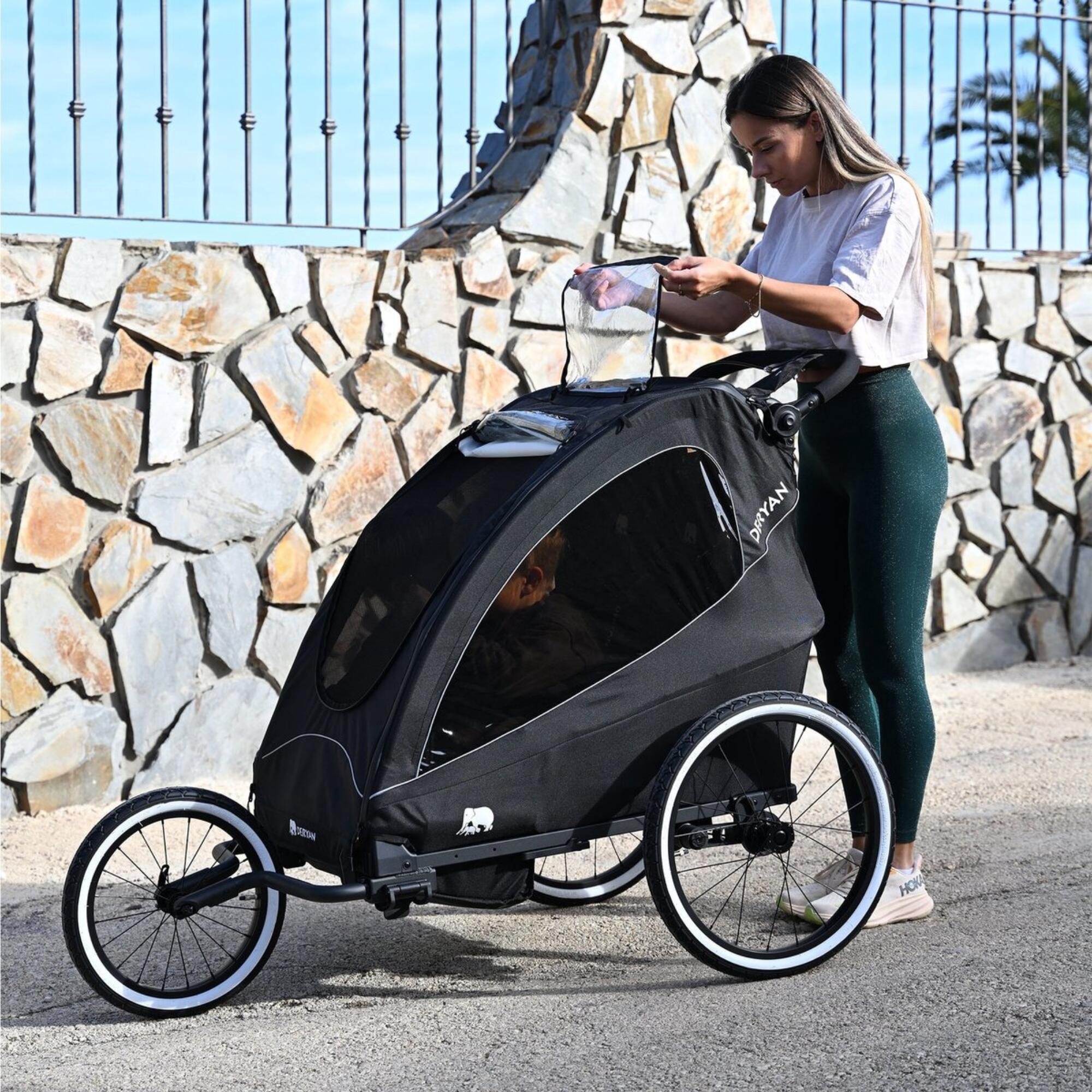 Luxus Fahrradanhnger - 3-in-1 Fahrradanhnger - 1 Person - Schwarz |  Decathlon