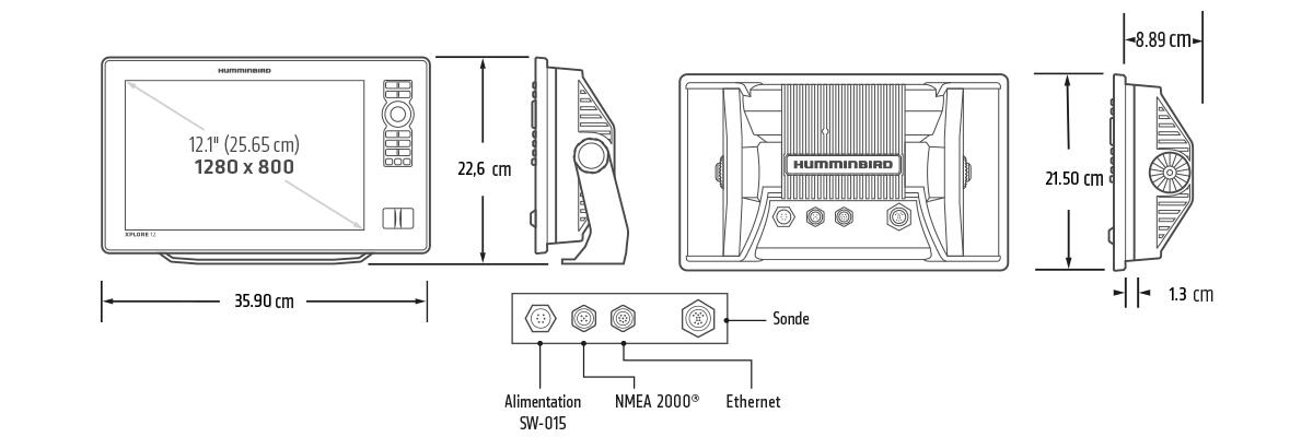 Combiné Tactile XPLORE 12 MEGA SIDE IMAGING+, Sonde TA  + T° 5/5