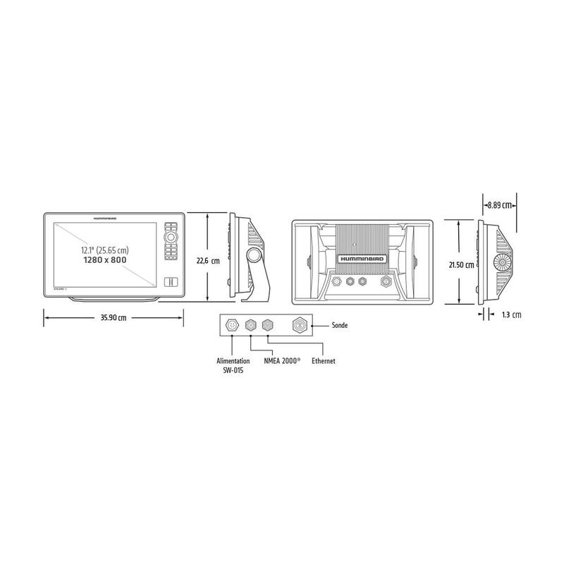 Combiné Tactile XPLORE 12 MEGA SIDE IMAGING+, Sonde TA  + T°
