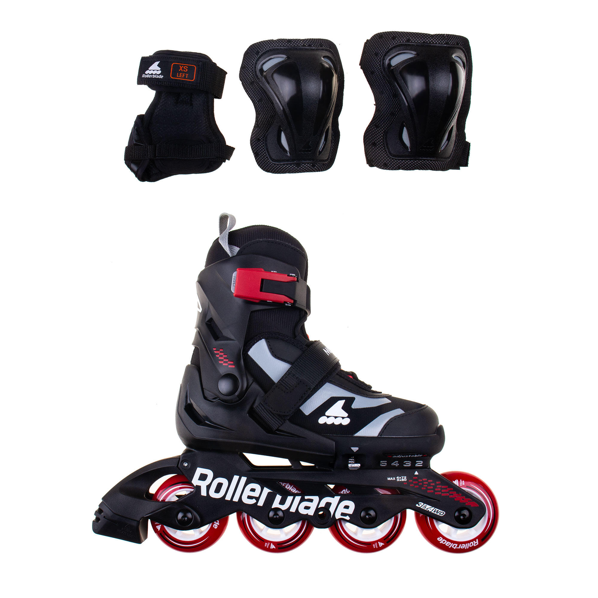 Rollerblade - Rollerblade Roller Fitness Enfant Microblade Combo Noir Rouge - Rollers En Ligne - Rouge - Decathlon