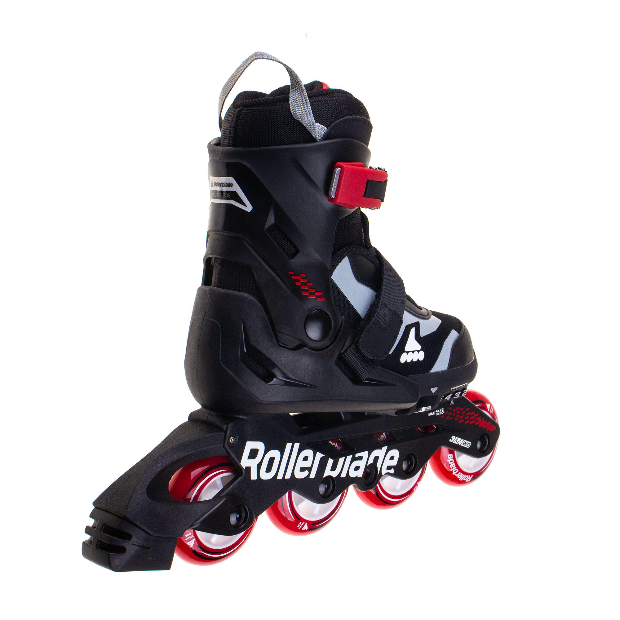 ROLLERBLADE Roller Fitness Enfant Microblade Combo Noir Rouge 4/7