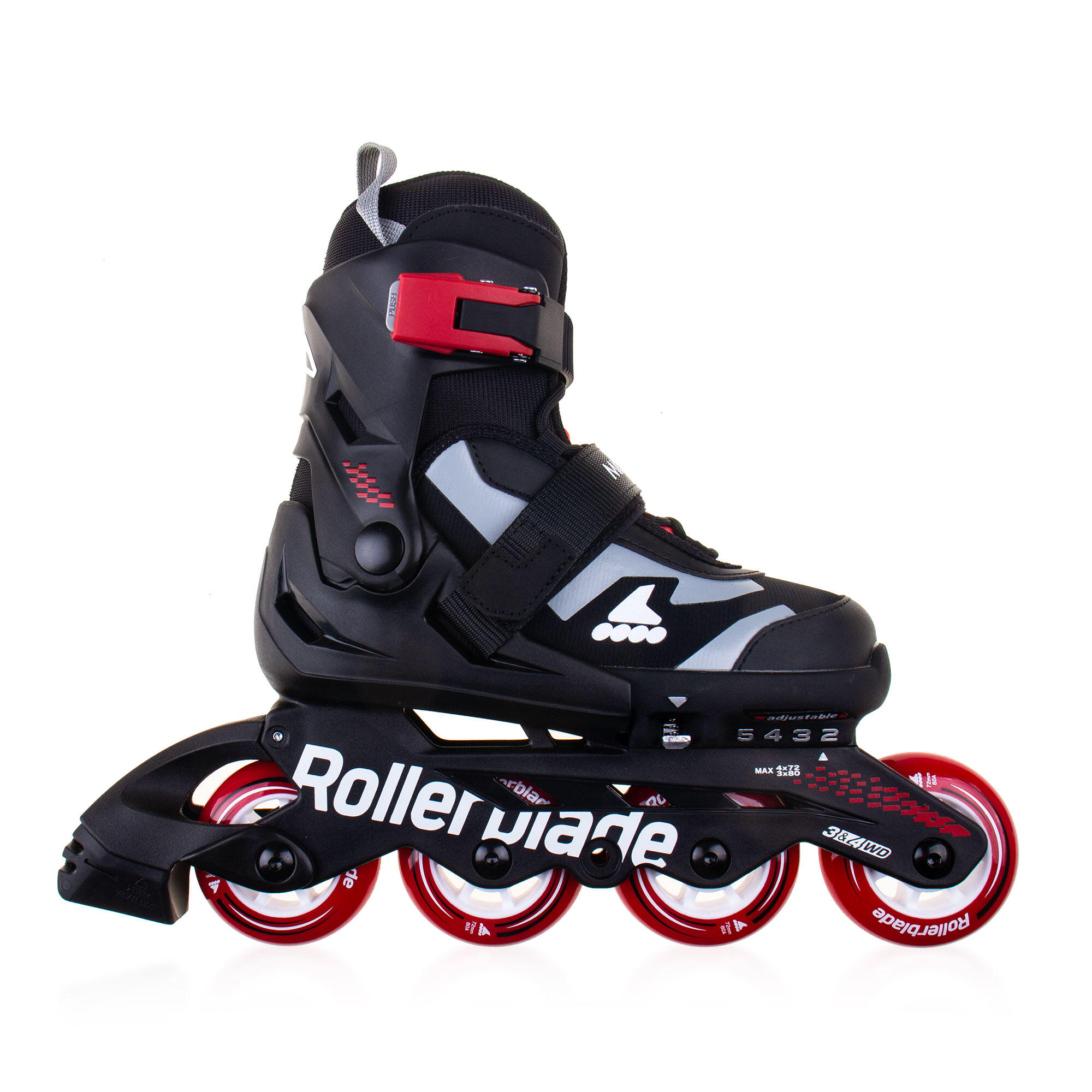 ROLLERBLADE Roller Fitness Enfant Microblade Combo Noir Rouge 2/7
