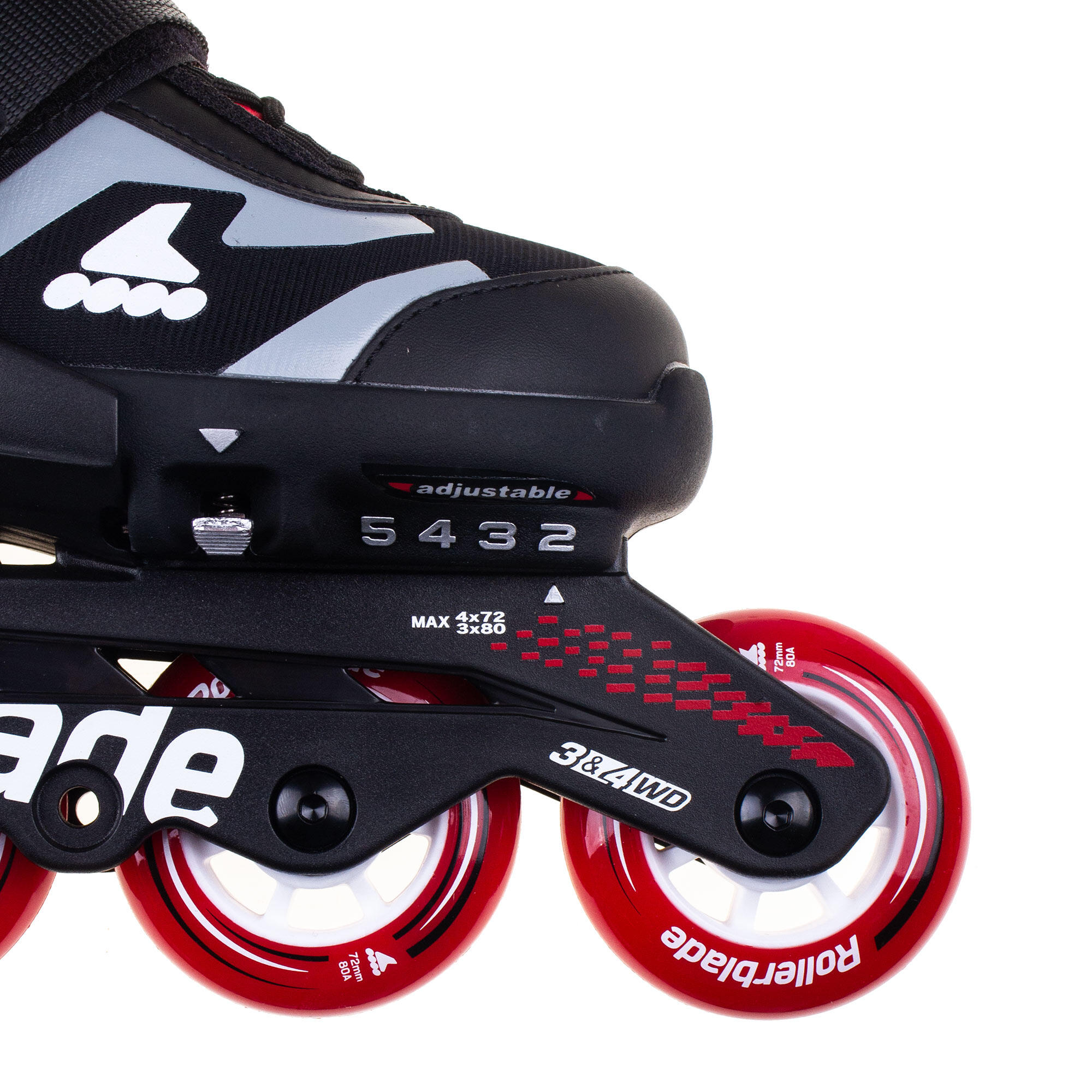 ROLLERBLADE Roller Fitness Enfant Microblade Combo Noir Rouge 7/7