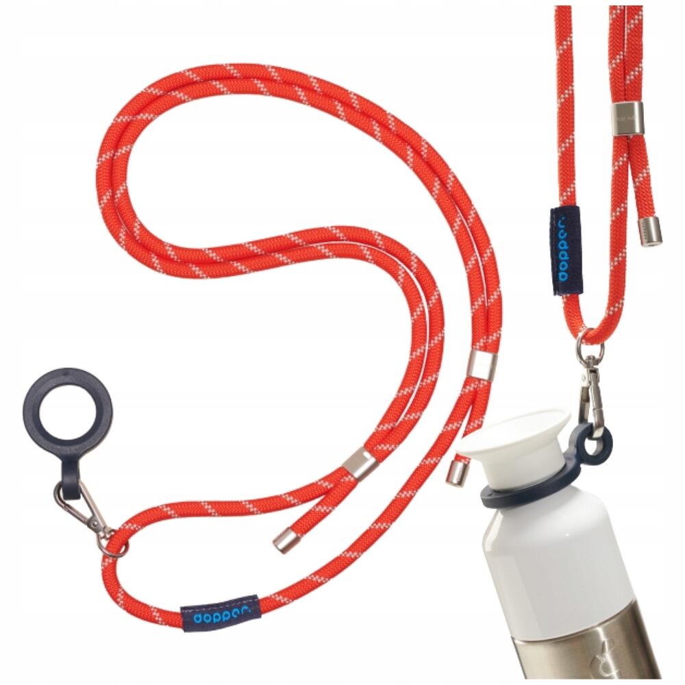 Pasek Dopper Cord czerwony do butelki regulowany eko linka uchwyt crossbody