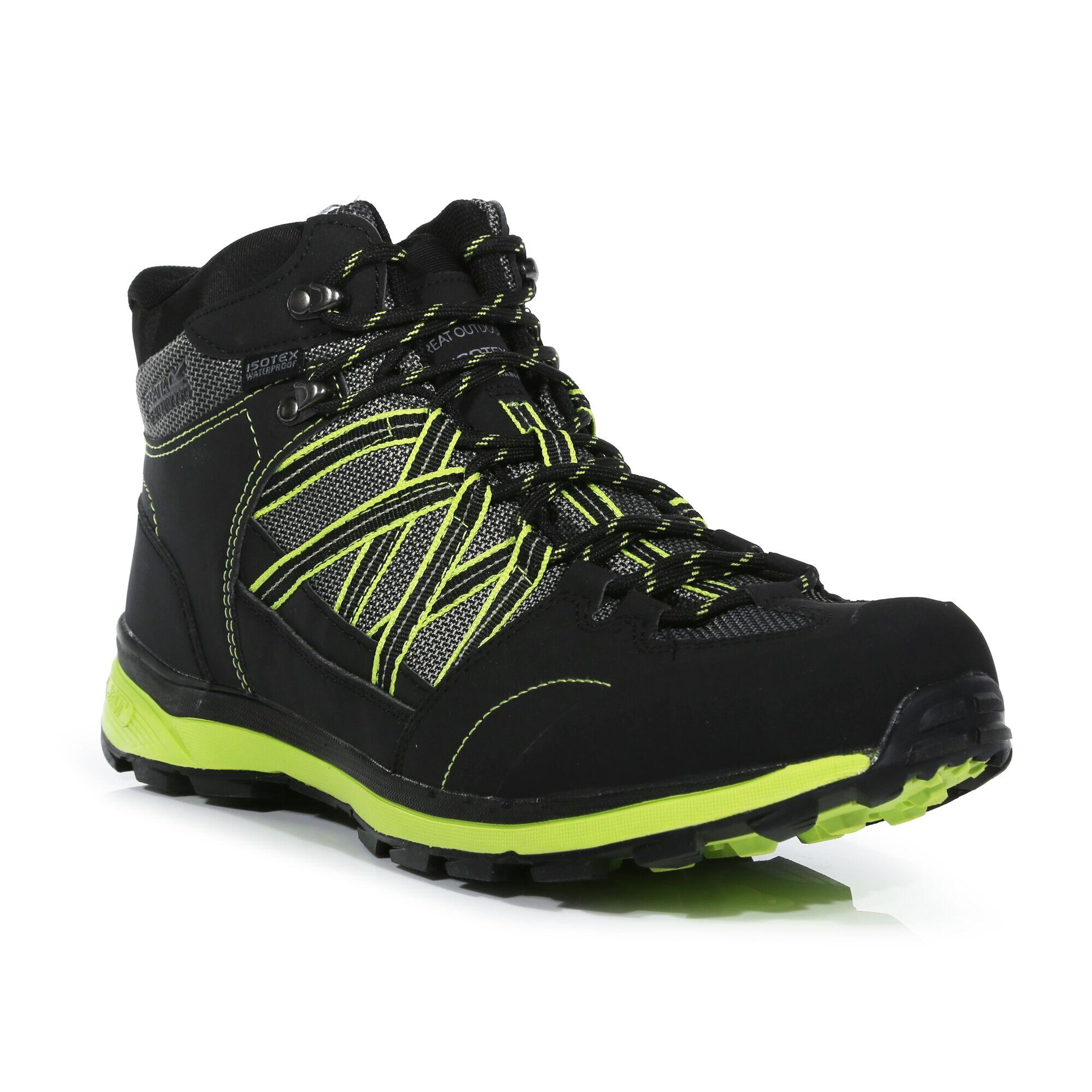 REGATTA Samaris II Herren-Wanderstiefel - Schwarz/Hellgrün