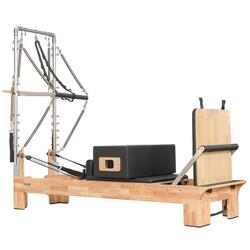 Machine Pilates Reformer avec tour en bois robuste et complète