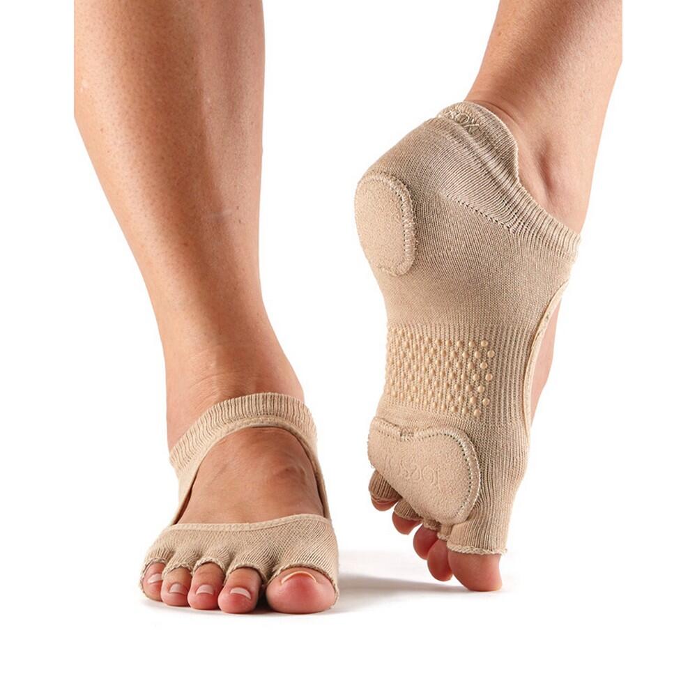 TOESOX Womens/Ladies Prima Bellarina Half Toe Socks (Cream)