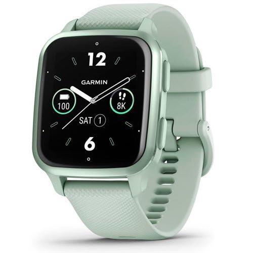 GARMIN Garmin Venu Sq 2 AMOLED GPS Smartwatch Activity Monitor Mint Green Refurbished