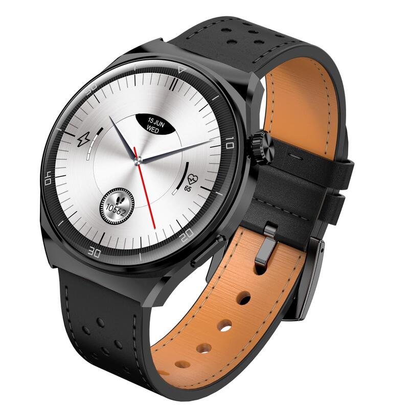 Smartwatch Garett V12 czarny skórzany
