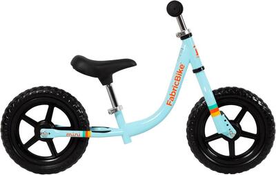 Fabricbike mini - 12" kinderfiets zonder pedalen. 2-5 jaar. blauw