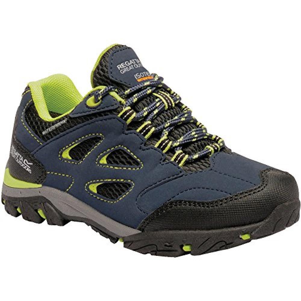 REGATTA Kinderen/Kinderen Holcombe Lage Junior Wandelschoenen (Navy Blaze/Lime Punch)