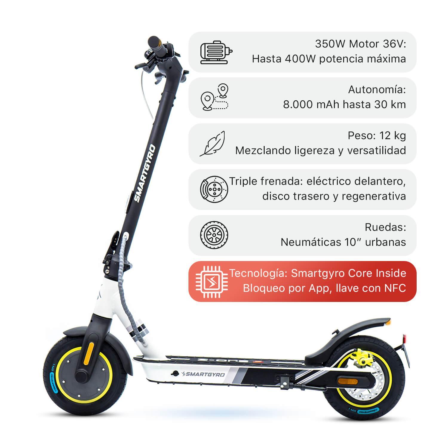 Patinete eléctrico smartGyro Z-One 2 Gray C con motor de 36V 3/8