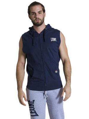 Leone 1947 apparel mouwloze hoodie met rits voor heren